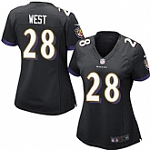 Women Nike Baltimore Ravens #28 Terrance West Black Alternate Stitched NFL Game Jersey,baseball caps,new era cap wholesale,wholesale hats